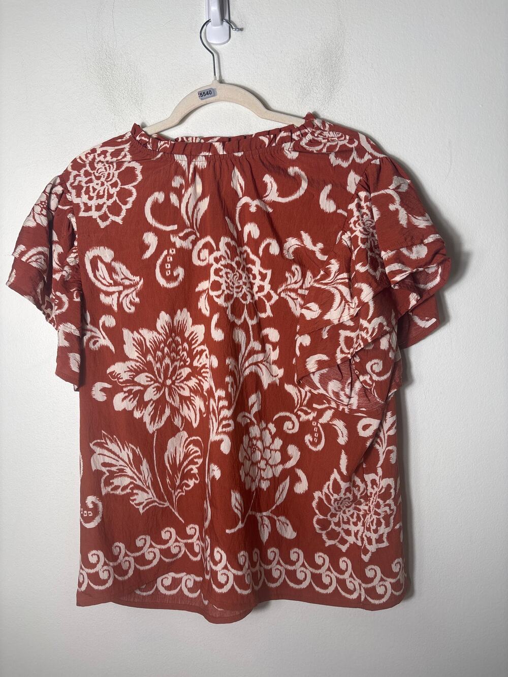 Ces Femme Brown and Cream Top sz L